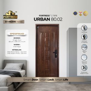 Pintu Baja Fortress Tipe URBAN 80.02 Motif Urat Kayu