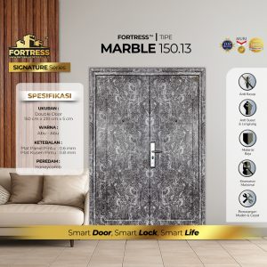 Pintu Fortress Tipe MARBLE 150.13 Bahan Baja Motif Marmer Warna Abu